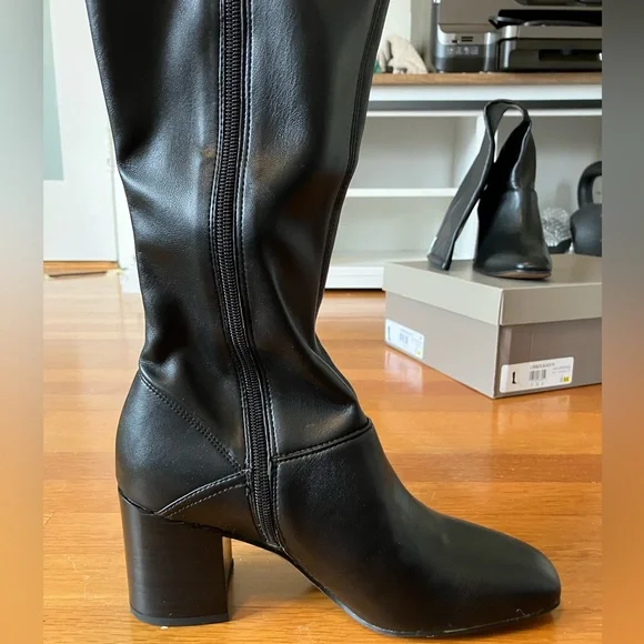 Franco Sarto Black Faux Leather Knee-high Boots; Size 8 M - Picture 9 of 14